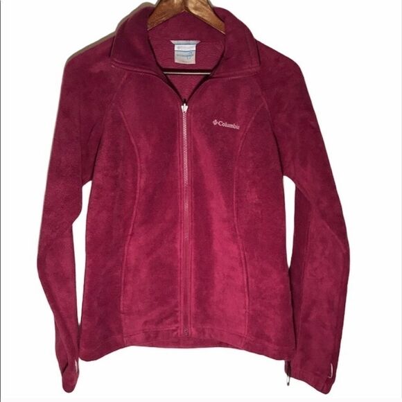 Women’s Columbia Dark Red Fleece Jacket - Picture 1 of 8